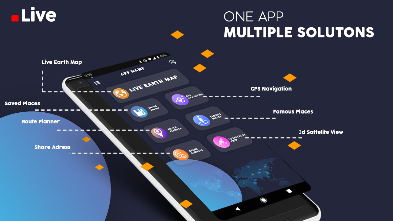 اسکرین شات 6 برنامه Live Earth Map, Satellite View