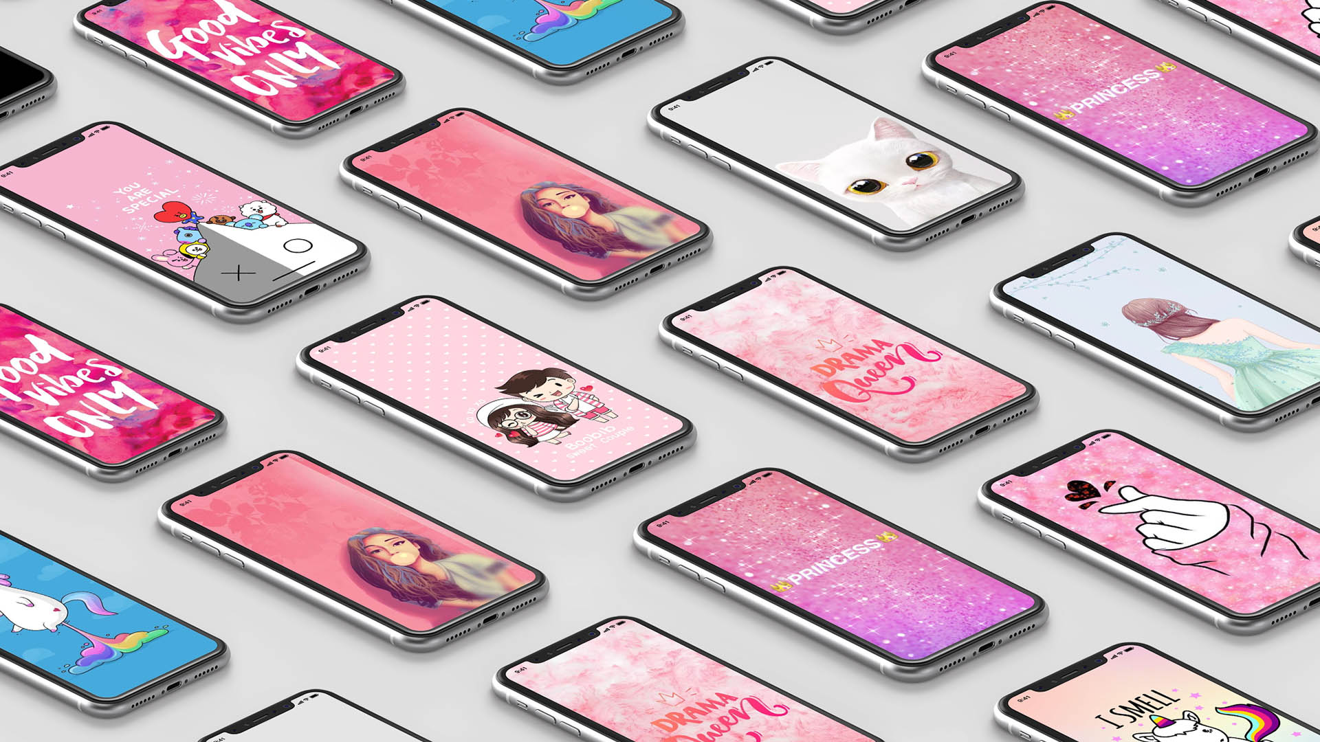 اسکرین شات 1 برنامه Girly Wallpaper Aesthetic