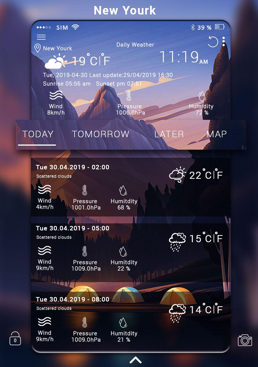 اسکرین شات 3 برنامه Weather Live Updates& Forecast