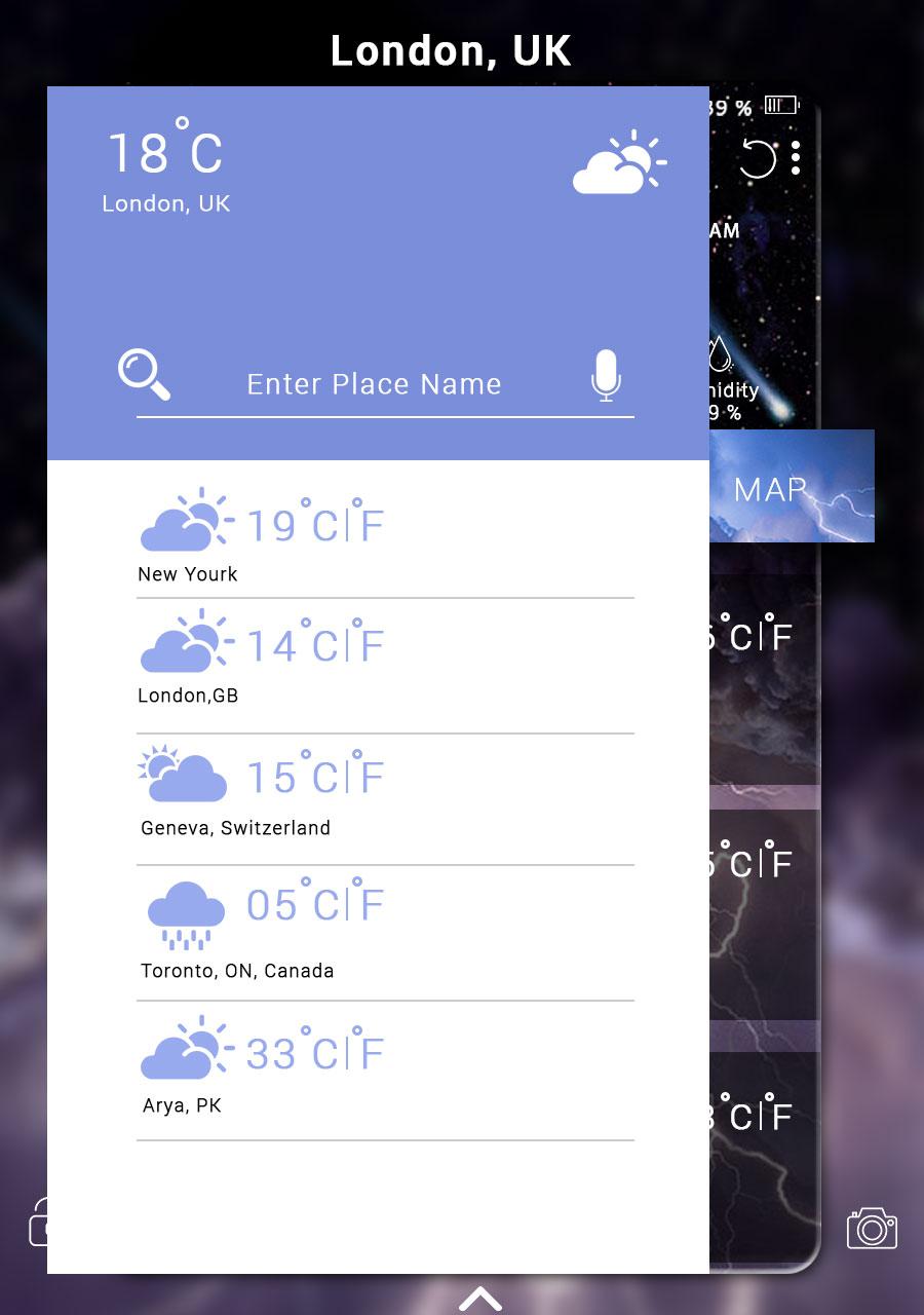 اسکرین شات 6 برنامه Weather Live Updates& Forecast