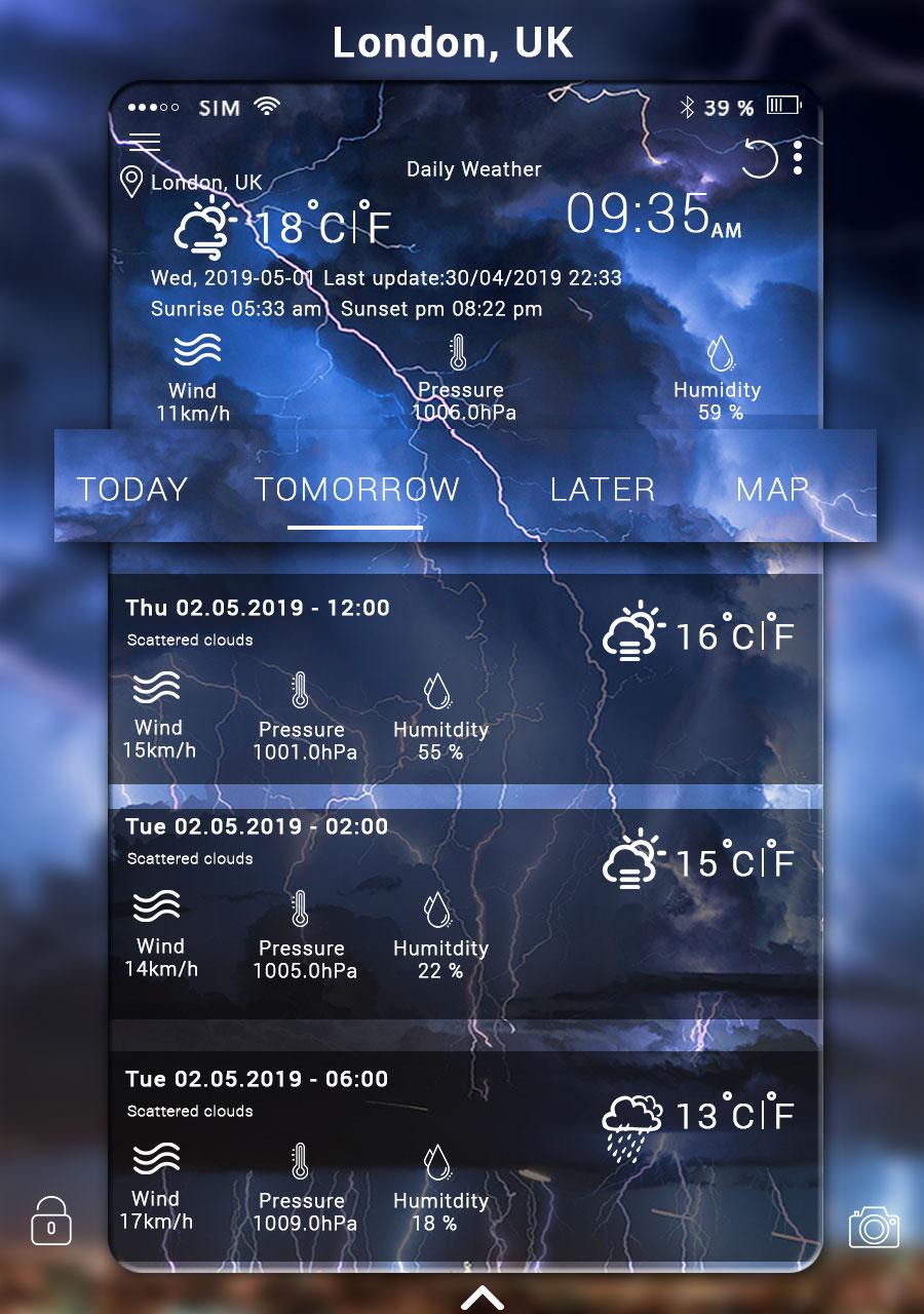 اسکرین شات 4 برنامه Weather Live Updates& Forecast