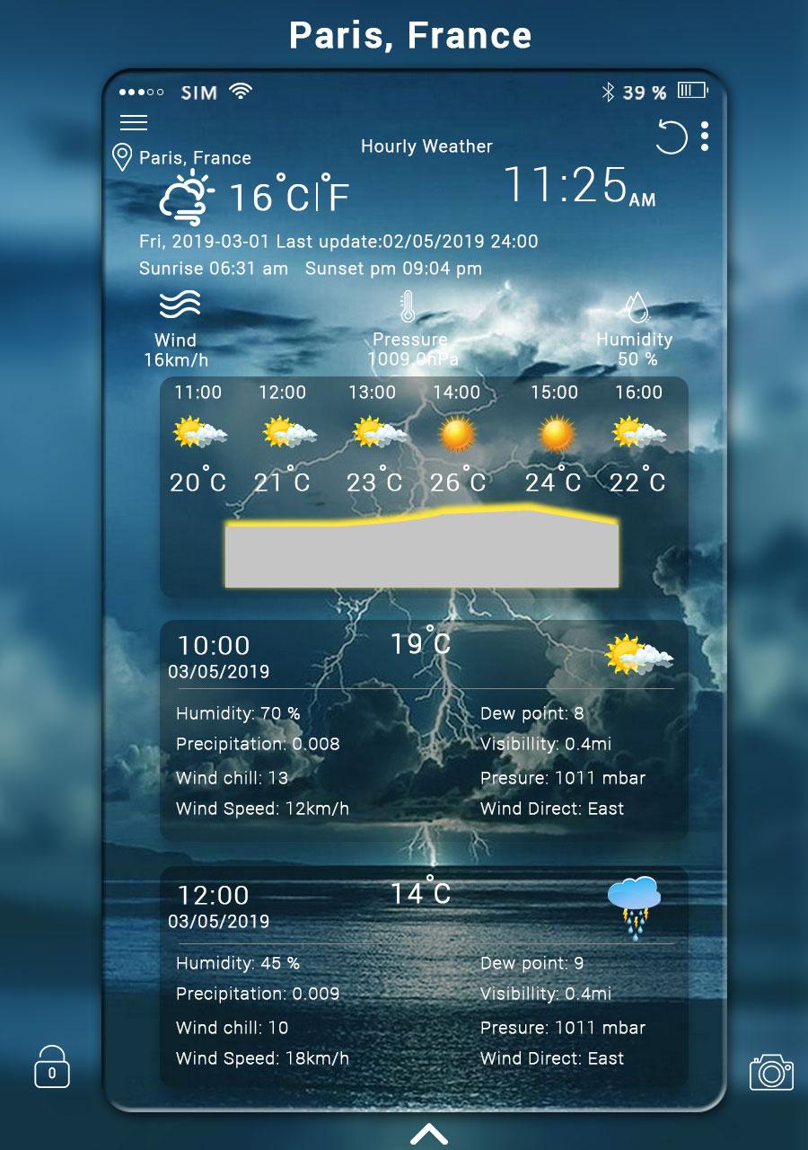 اسکرین شات 2 برنامه Weather Live Updates& Forecast