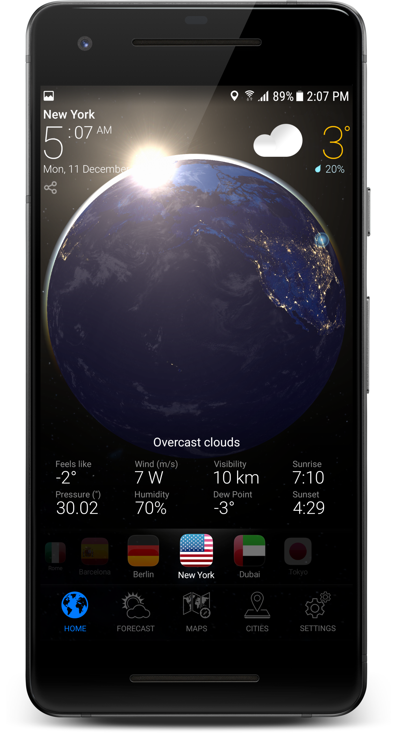 اسکرین شات 5 برنامه 3D EARTH - weather forecast