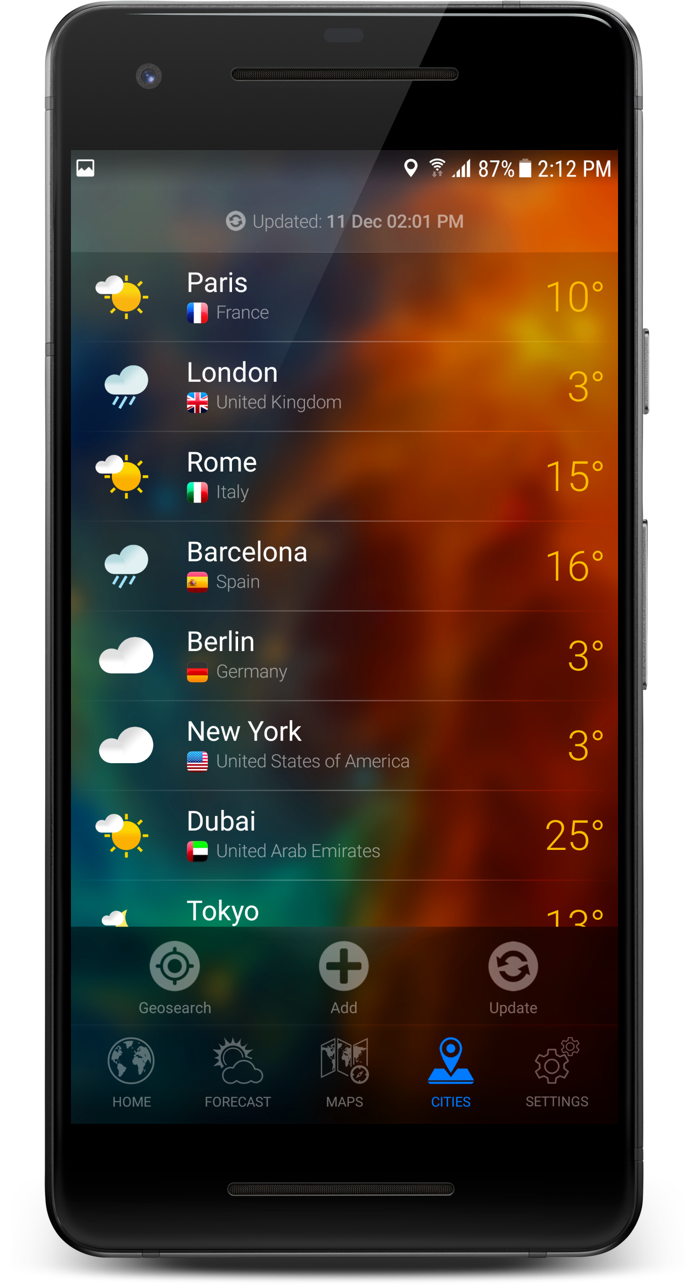 اسکرین شات 8 برنامه 3D EARTH - weather forecast