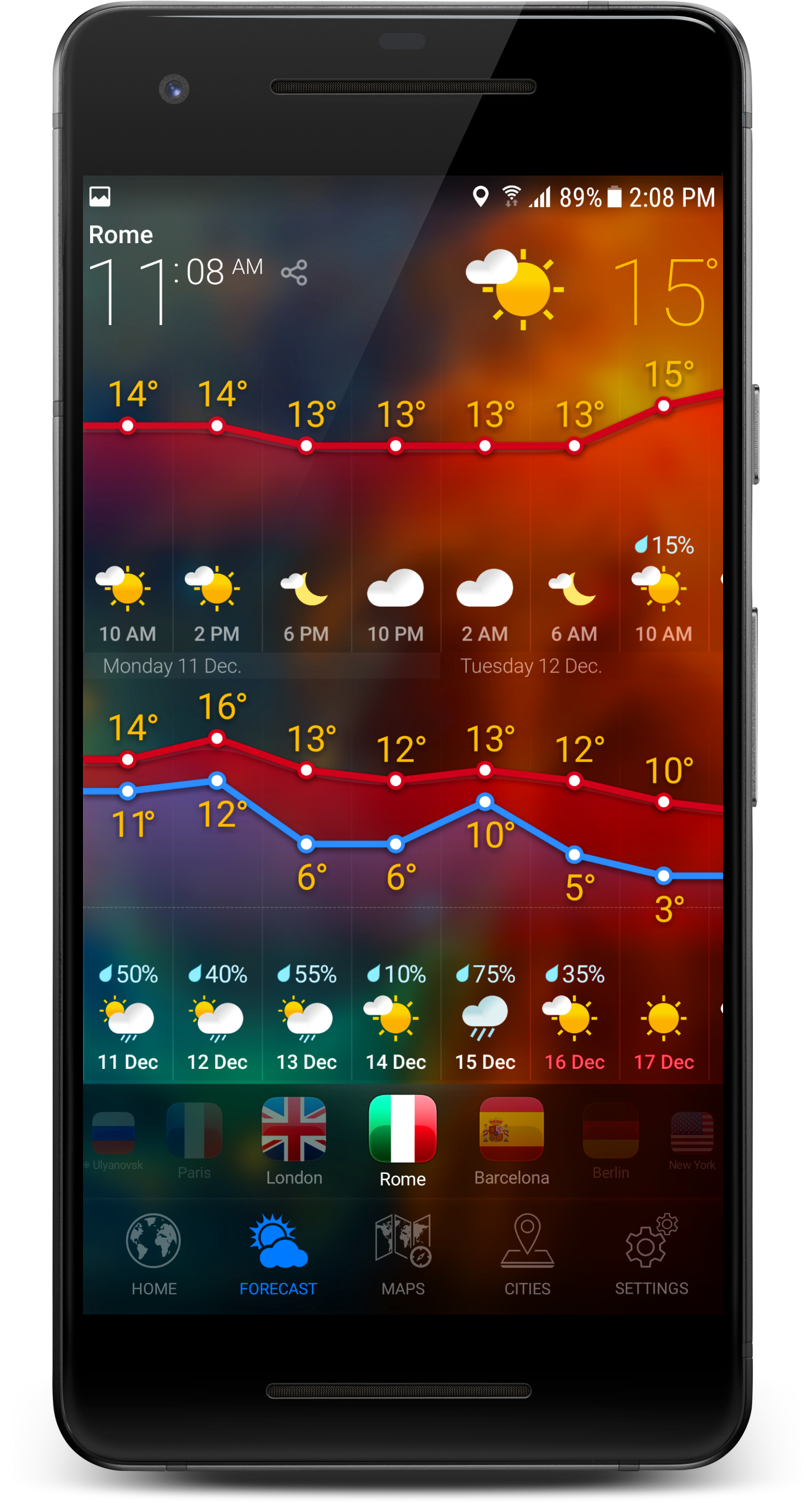 اسکرین شات 3 برنامه 3D EARTH - weather forecast