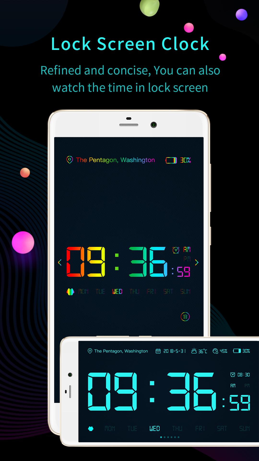 اسکرین شات 1 برنامه Digital clock widget