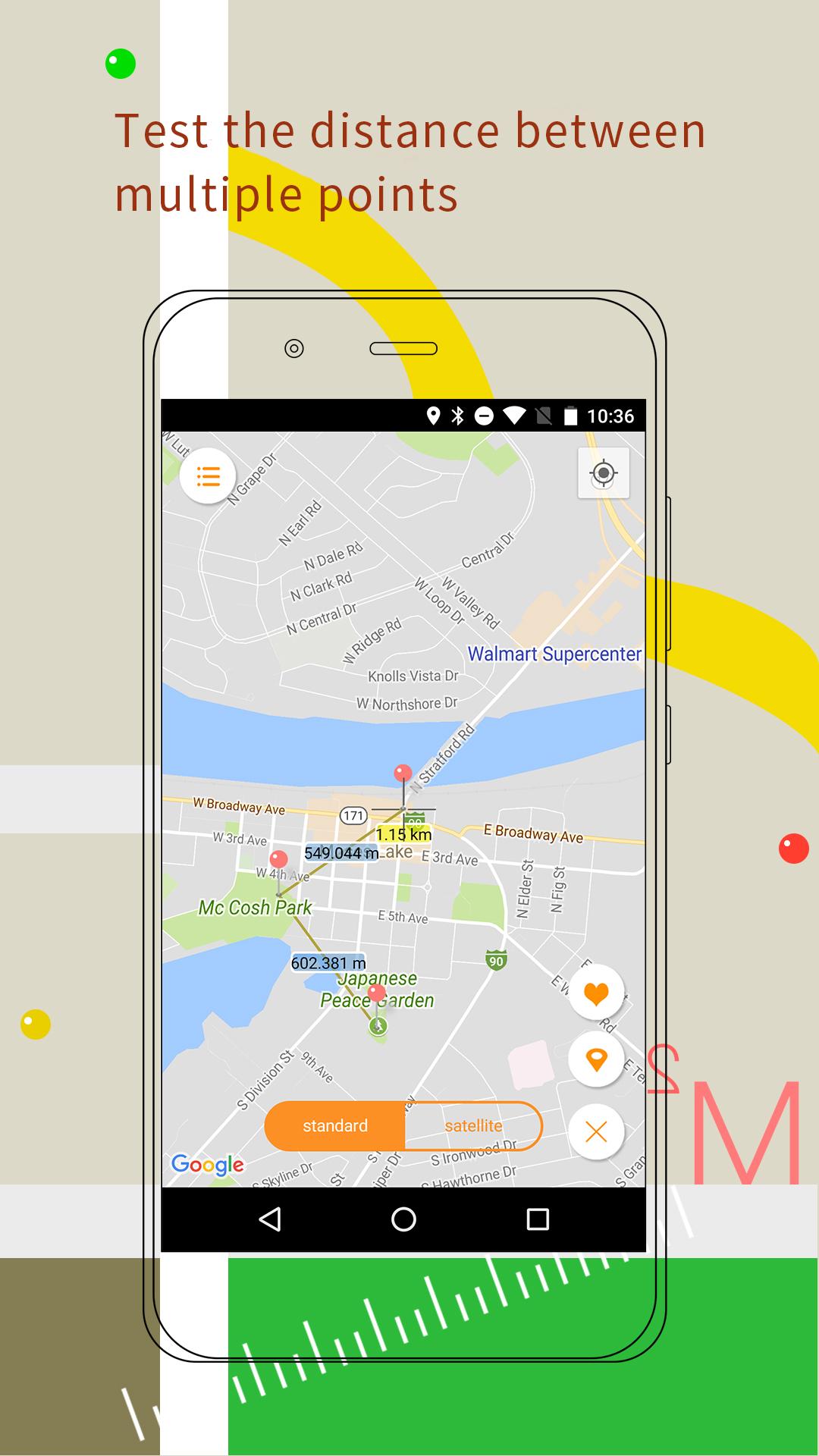 اسکرین شات 3 برنامه GPS Map Ruler-area measurement