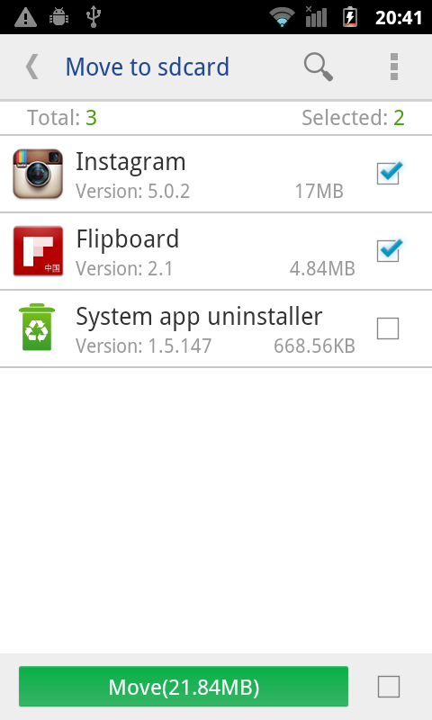 اسکرین شات 1 برنامه Move app to SD card