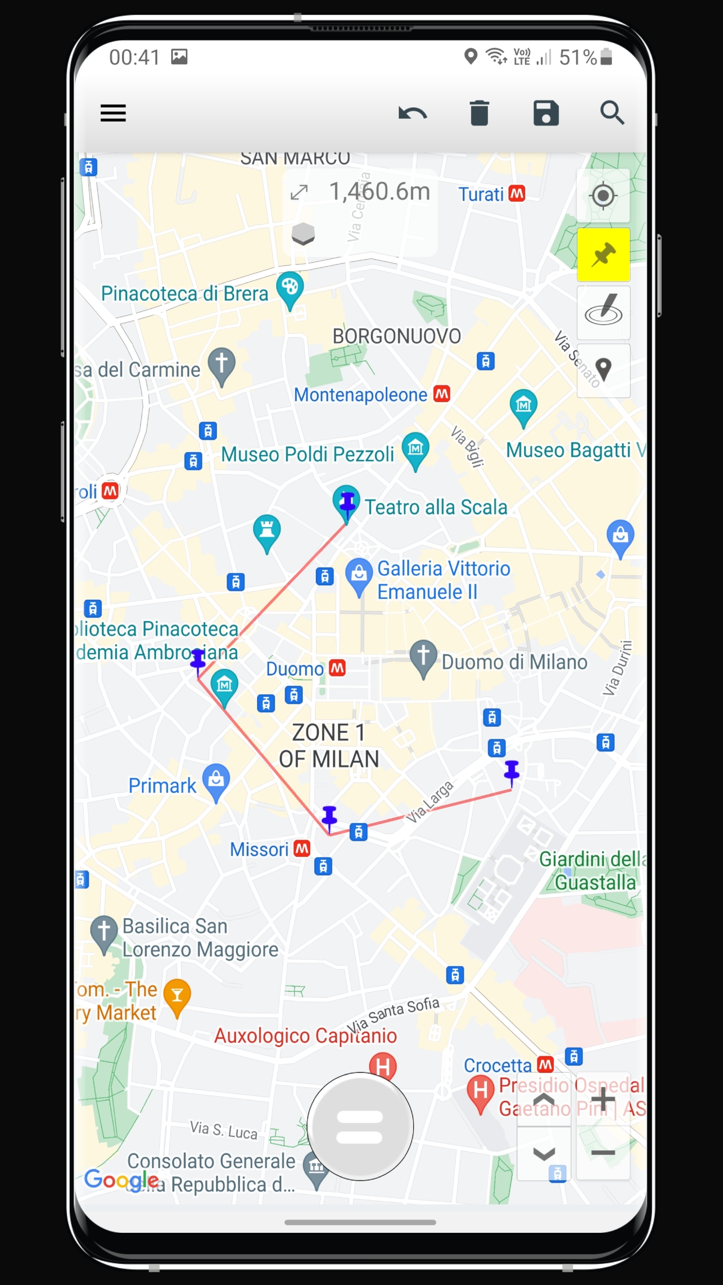 اسکرین شات 4 برنامه Maps Area Calculator