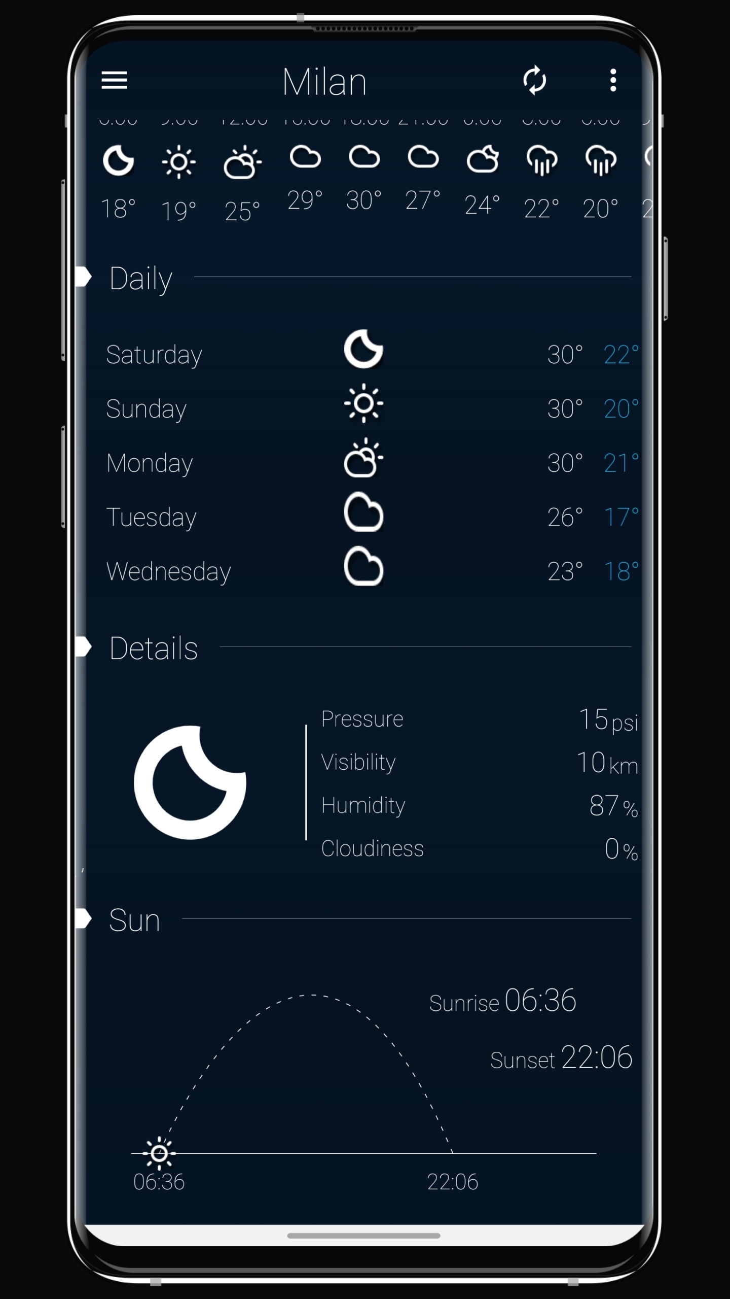 اسکرین شات 3 برنامه Weather: Forecast & Wind