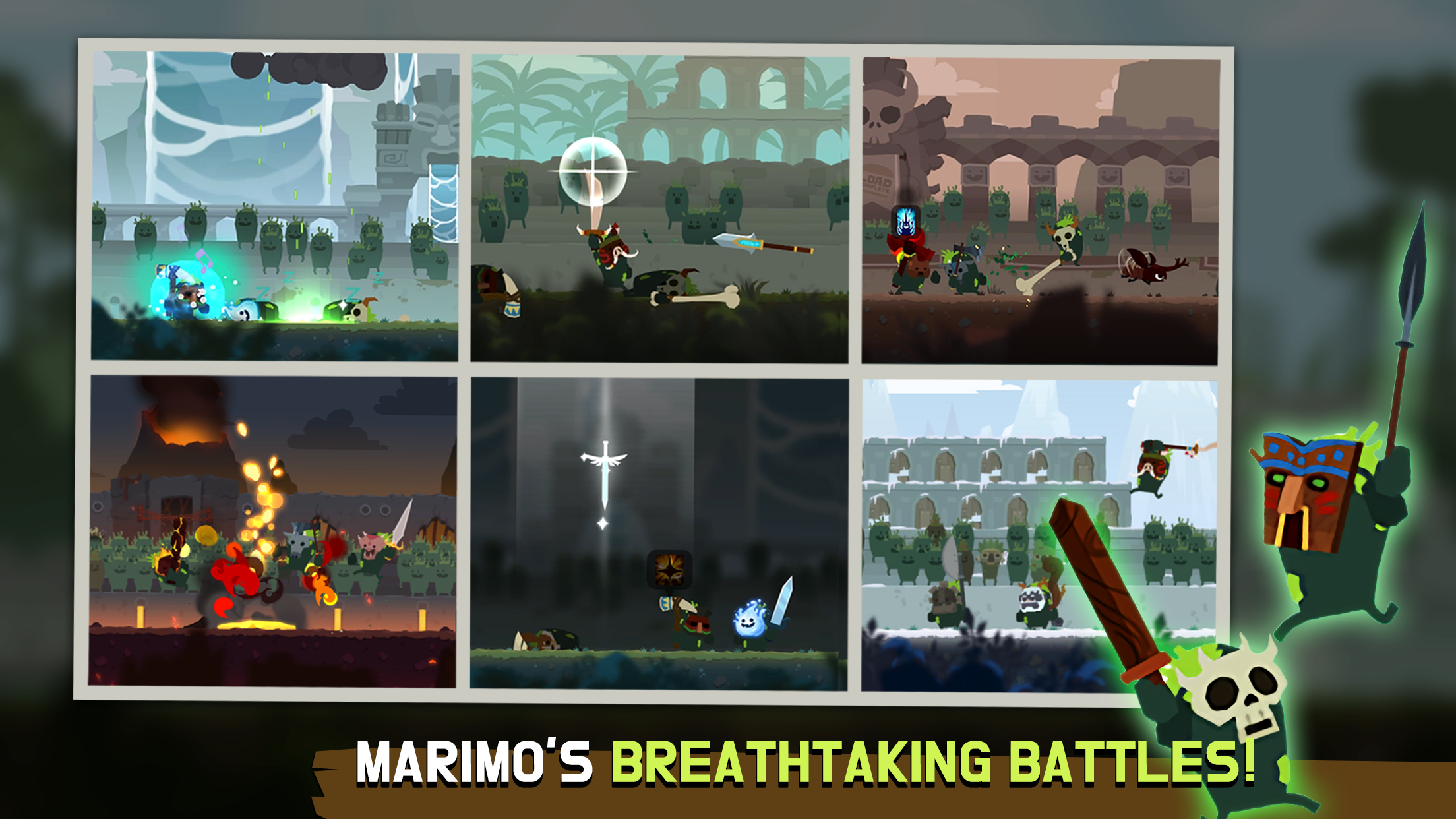 اسکرین شات 1 بازی Marimo League : Be God, show Miracles on battles!