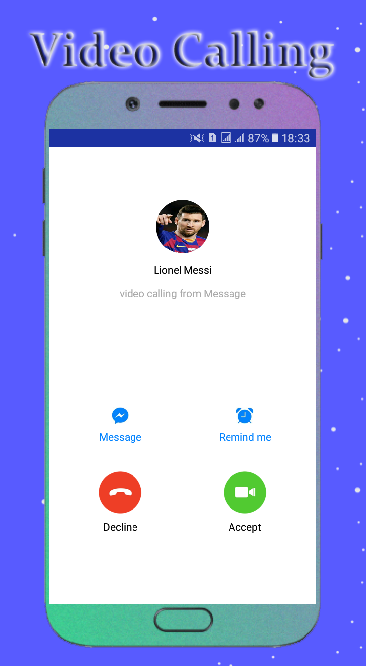 اسکرین شات 2 برنامه Messi Call You Fake Video Call