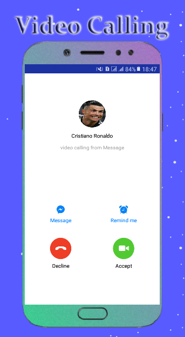 اسکرین شات 2 برنامه Ronaldo Fake Video Call