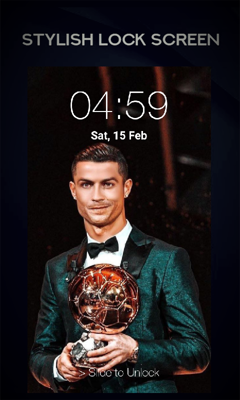 اسکرین شات 7 برنامه Ronaldo Lock Screen