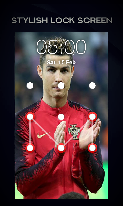 اسکرین شات 8 برنامه Ronaldo Lock Screen