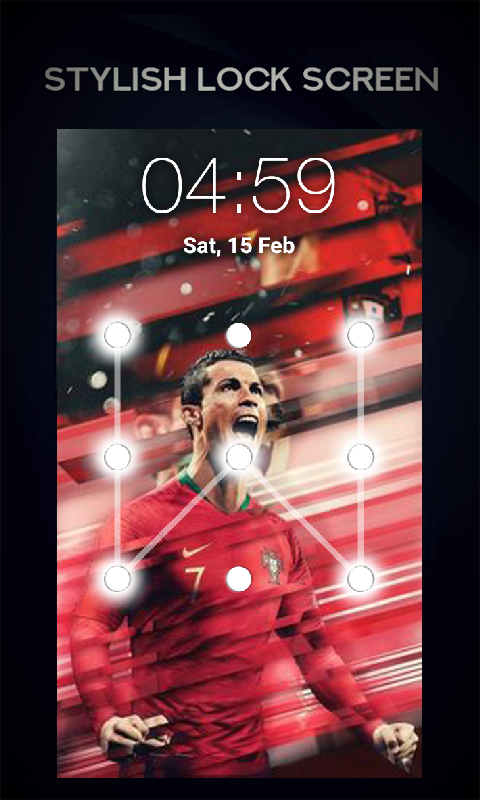 اسکرین شات 1 برنامه Ronaldo Lock Screen