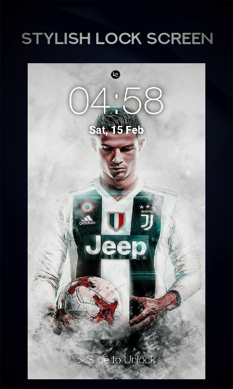 اسکرین شات 3 برنامه Ronaldo Lock Screen