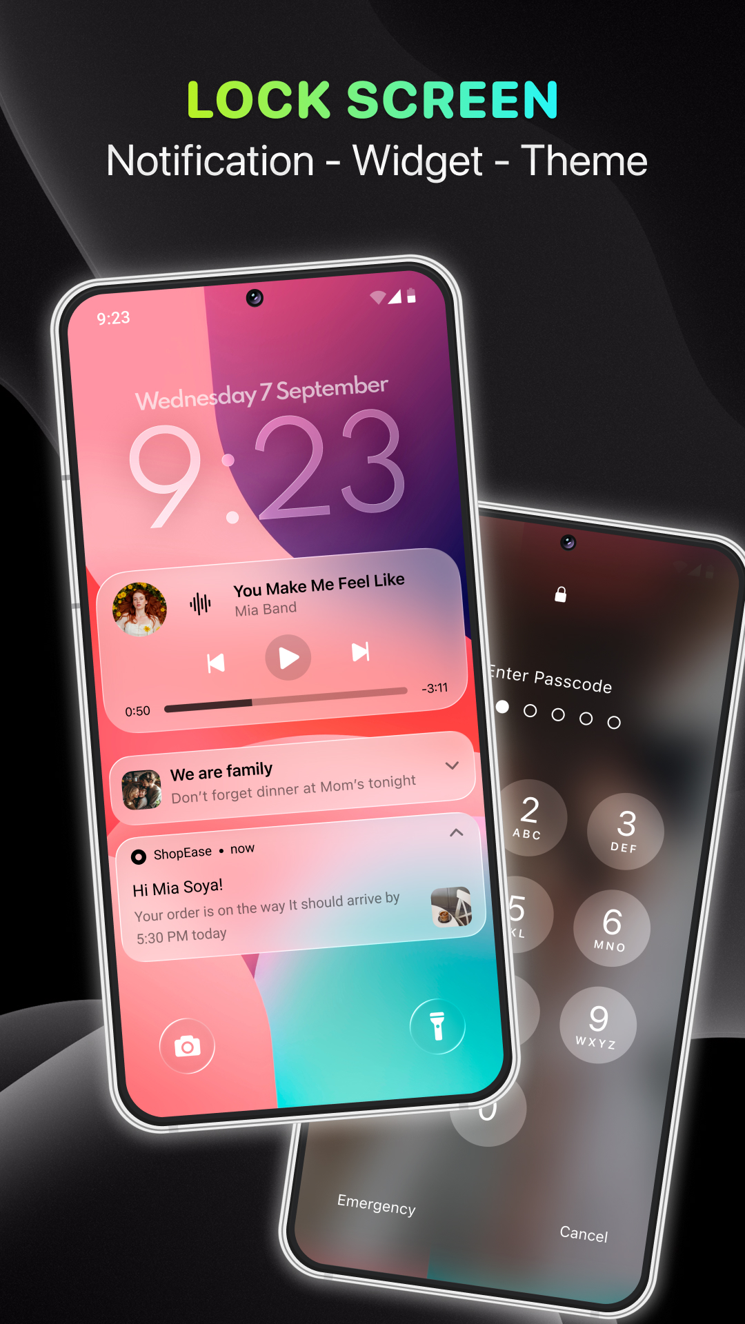 اسکرین شات 4 برنامه Lock Screen, Widgets - YoLock