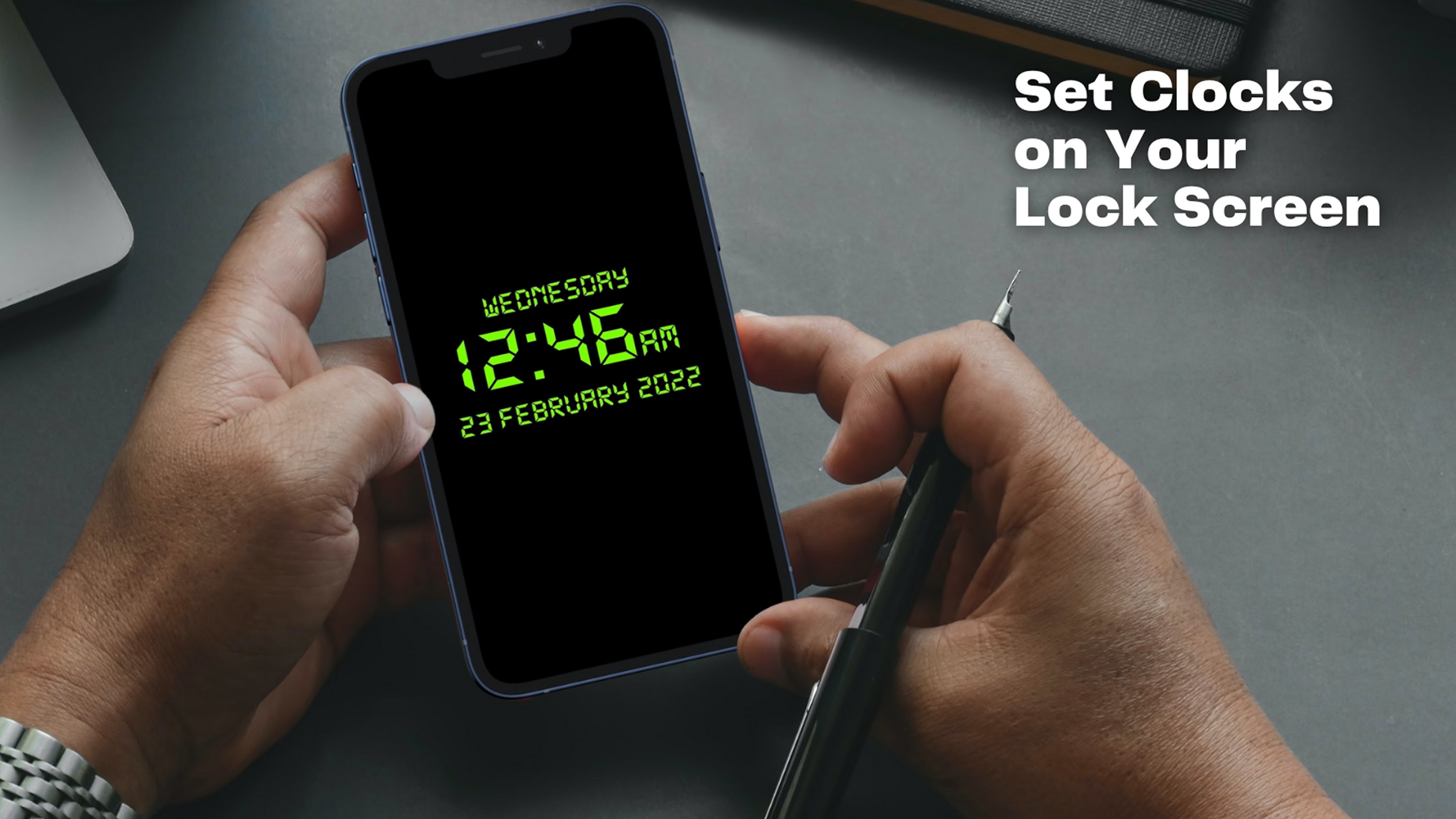 اسکرین شات 4 برنامه Digital Clock Lock Screen Pro