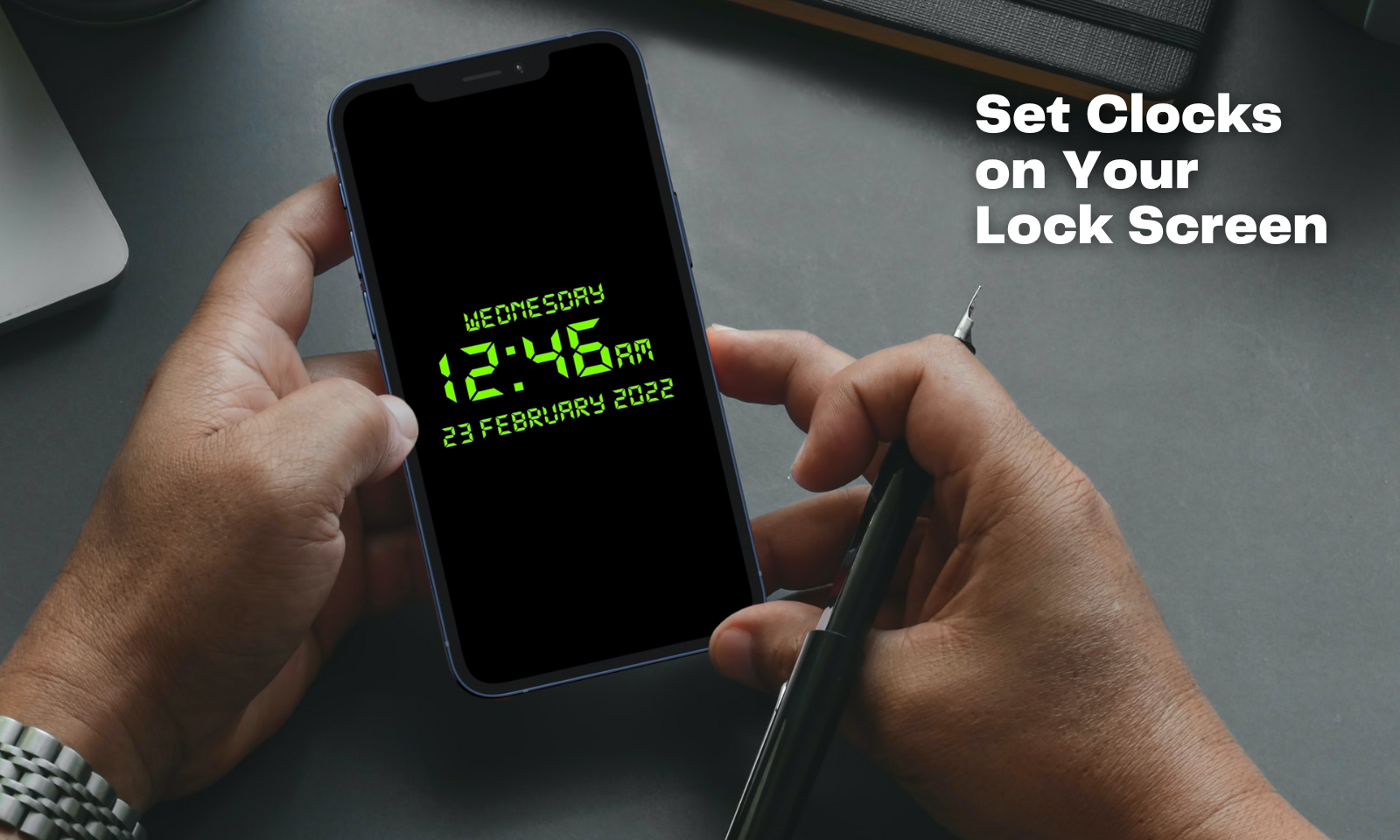 اسکرین شات 4 برنامه Digital Clock Lock Screen Pro