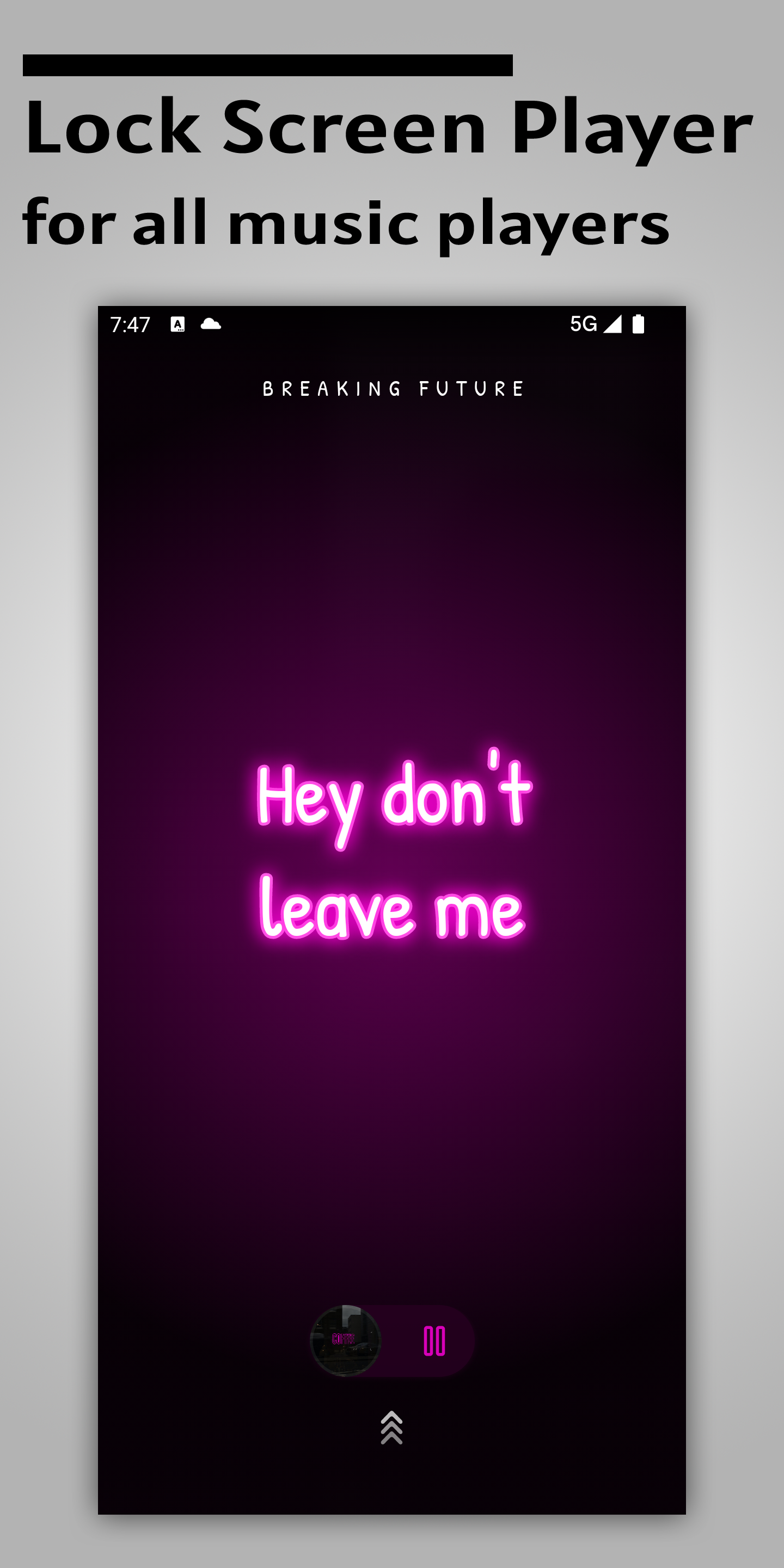 اسکرین شات 1 برنامه Lock Screen Music Player
