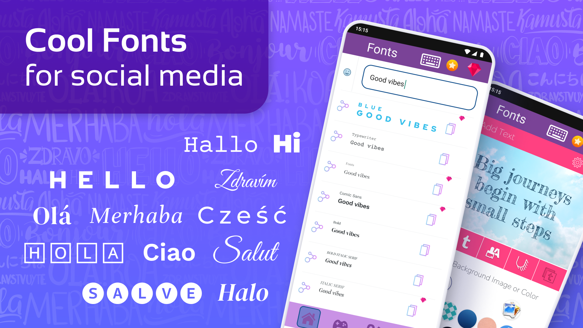 اسکرین شات 1 برنامه Fonts: Stylish Text Cool Fonts