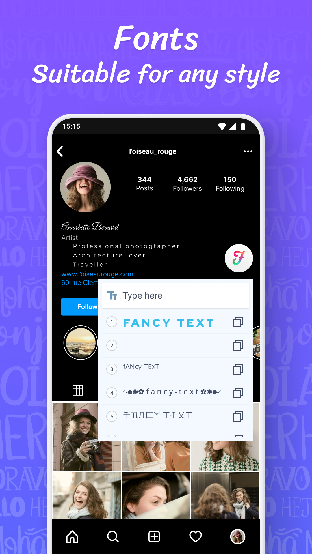 اسکرین شات 6 برنامه Fonts: Stylish Text Cool Fonts