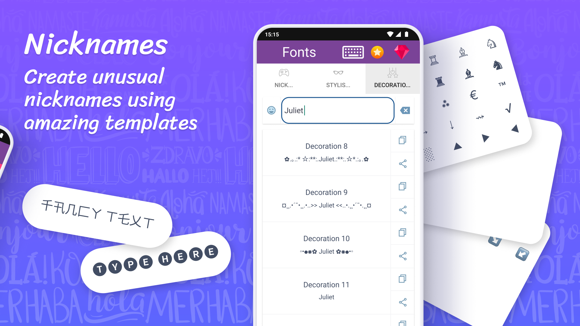 اسکرین شات 2 برنامه Fonts: Stylish Text Cool Fonts