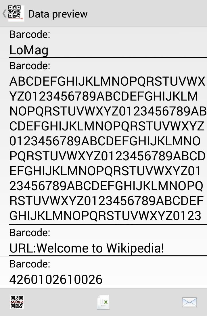اسکرین شات 4 برنامه LoMag Barcode Scanner to Excel