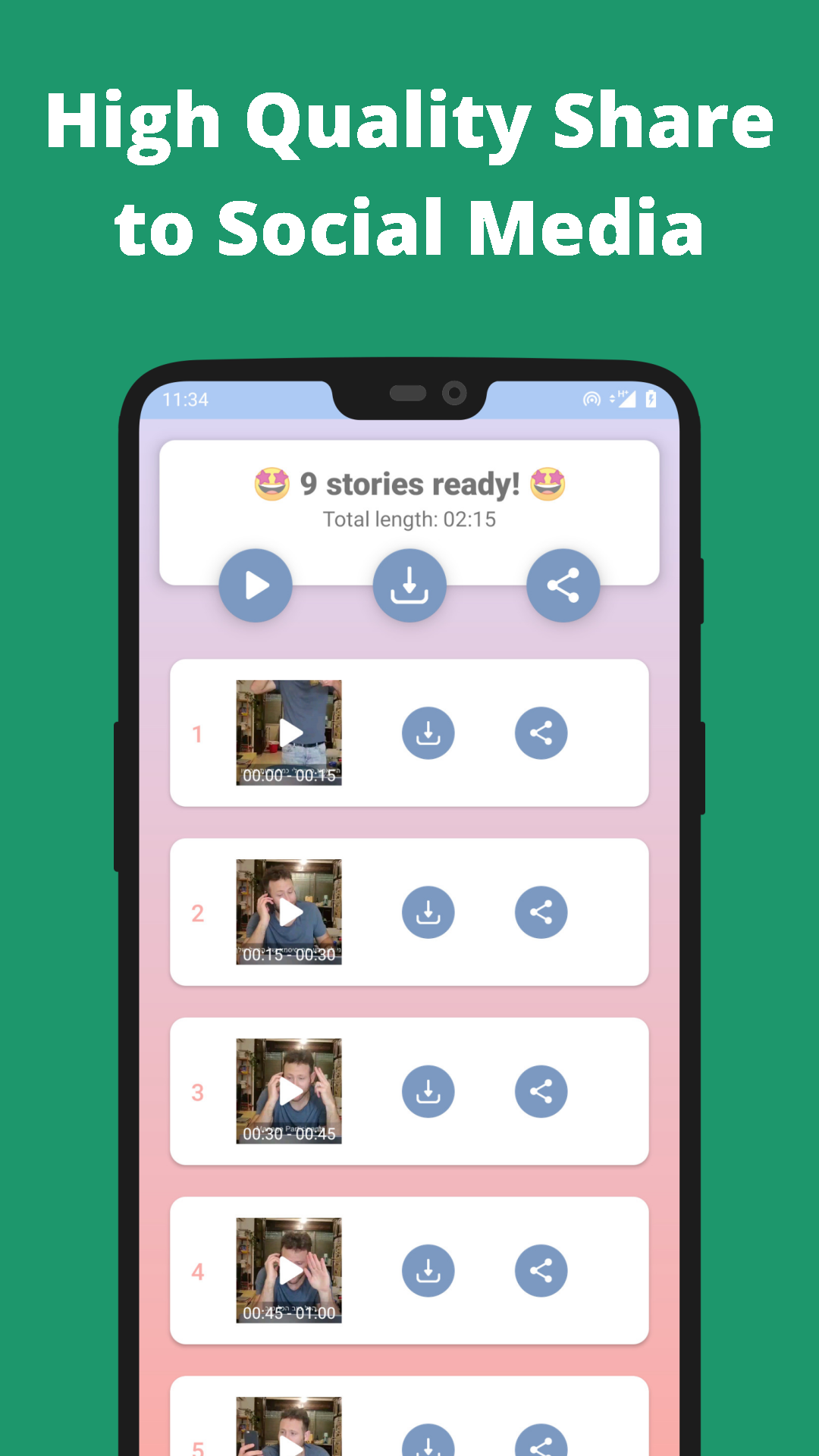 اسکرین شات 4 برنامه Story Cutter: Long Video Split