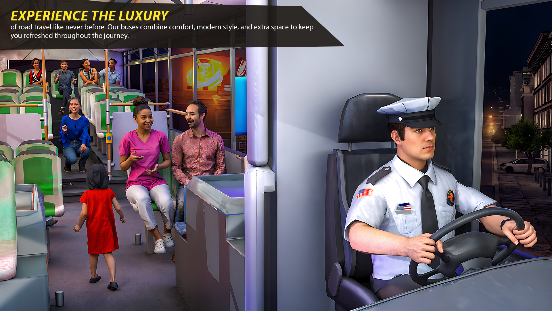 اسکرین شات 1 بازی Miami Bus Simulator: Bus Game