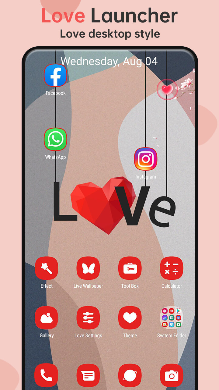 اسکرین شات 1 برنامه Love Launcher: lovely launcher