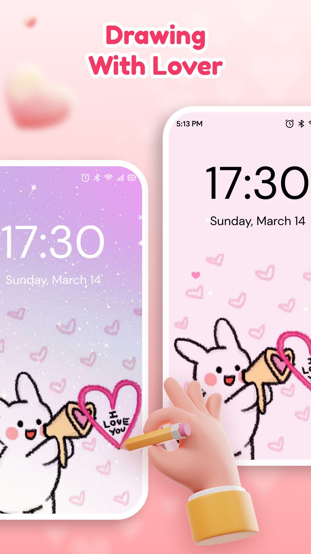 اسکرین شات 1 برنامه Lovy: Love Lockscreen Drawing