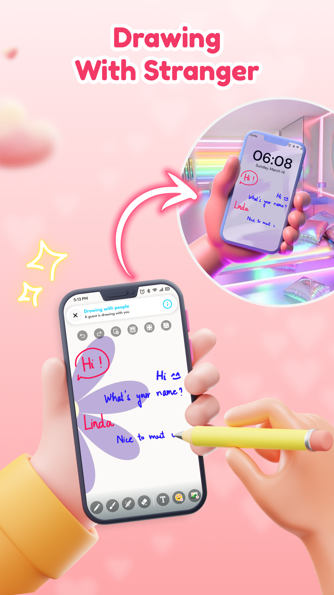 اسکرین شات 6 برنامه Lovy: Love Lockscreen Drawing