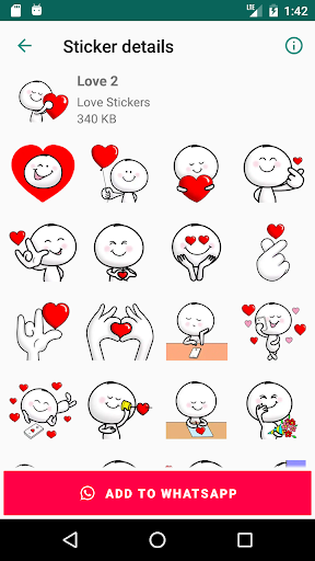 اسکرین شات 3 برنامه Love Stickers for WhatsApp - WAStickerApps ❤️❤️❤️