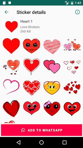 اسکرین شات 4 برنامه Love Stickers for WhatsApp - WAStickerApps ❤️❤️❤️