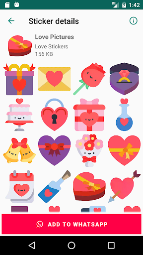 اسکرین شات 5 برنامه Love Stickers for WhatsApp - WAStickerApps ❤️❤️❤️
