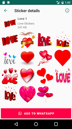 اسکرین شات 2 برنامه Love Stickers for WhatsApp - WAStickerApps ❤️❤️❤️
