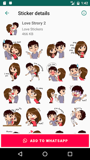 اسکرین شات 7 برنامه Love Stickers for WhatsApp - WAStickerApps ❤️❤️❤️
