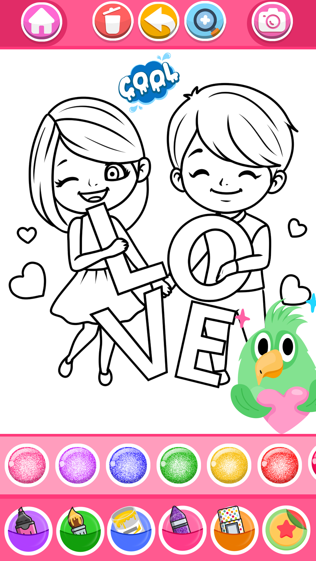 اسکرین شات 7 برنامه Glitter Heart Love Coloring