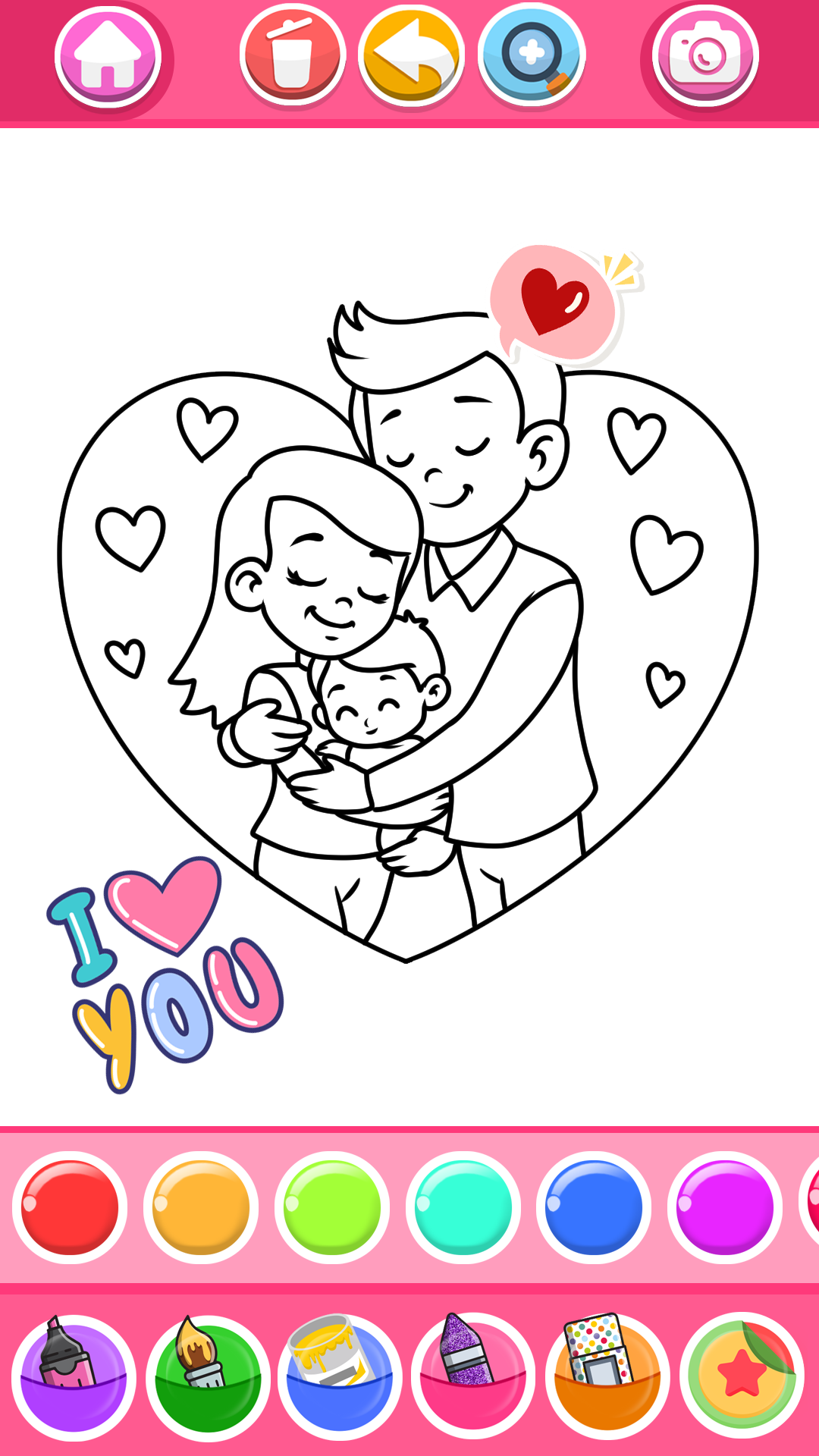 اسکرین شات 1 برنامه Glitter Heart Love Coloring