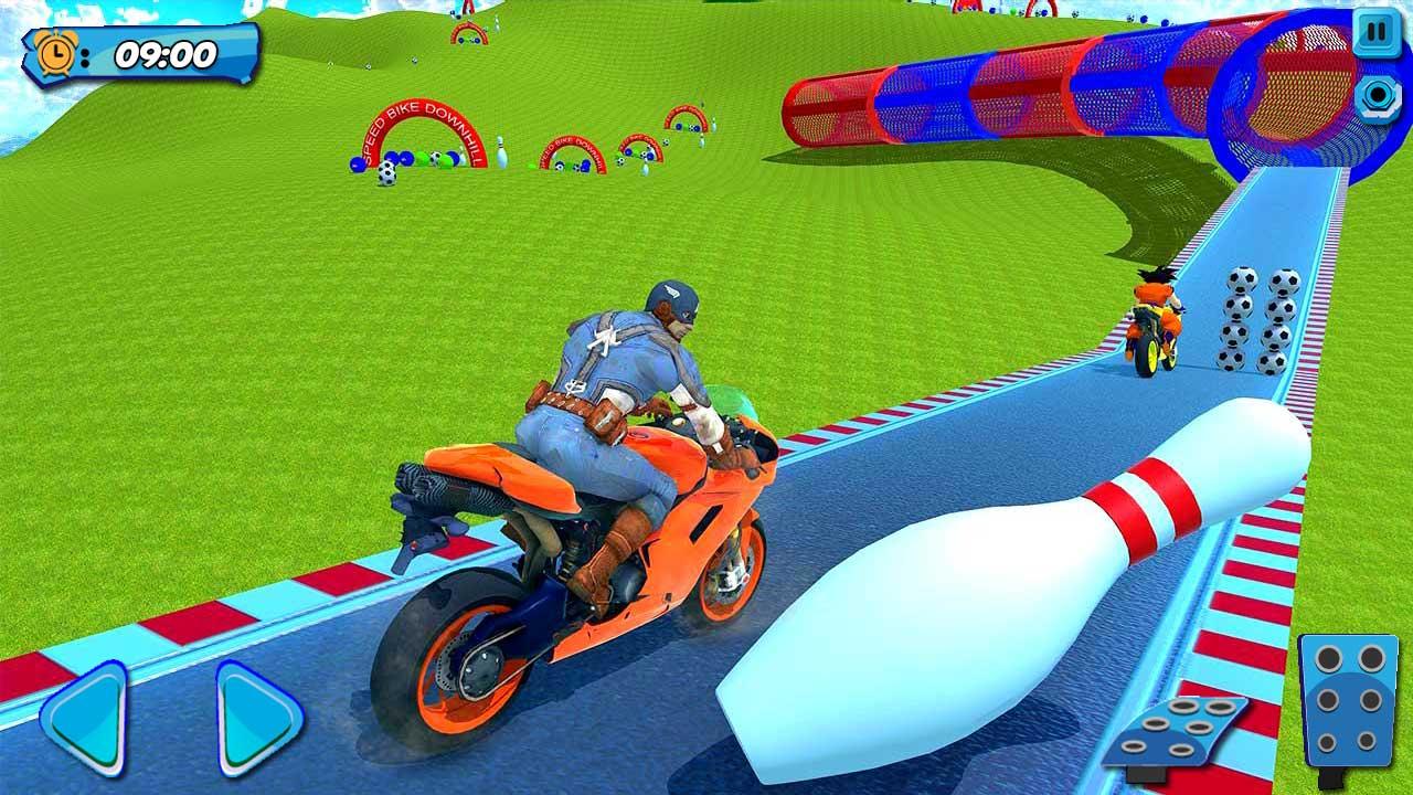 اسکرین شات 3 بازی Superhero Bike Stunt Games 3D