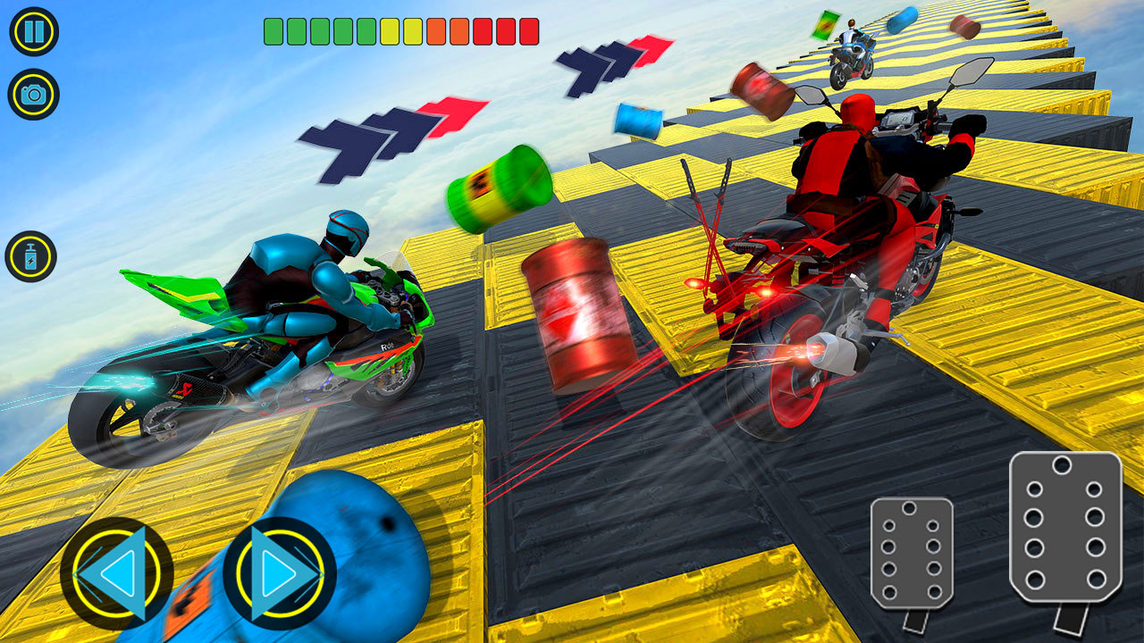 اسکرین شات 5 برنامه Superhero Bike Game Stunt Race