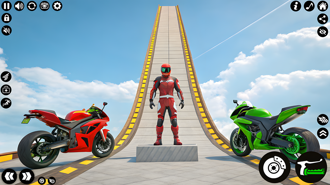 اسکرین شات 3 برنامه Superhero Bike Game Stunt Race