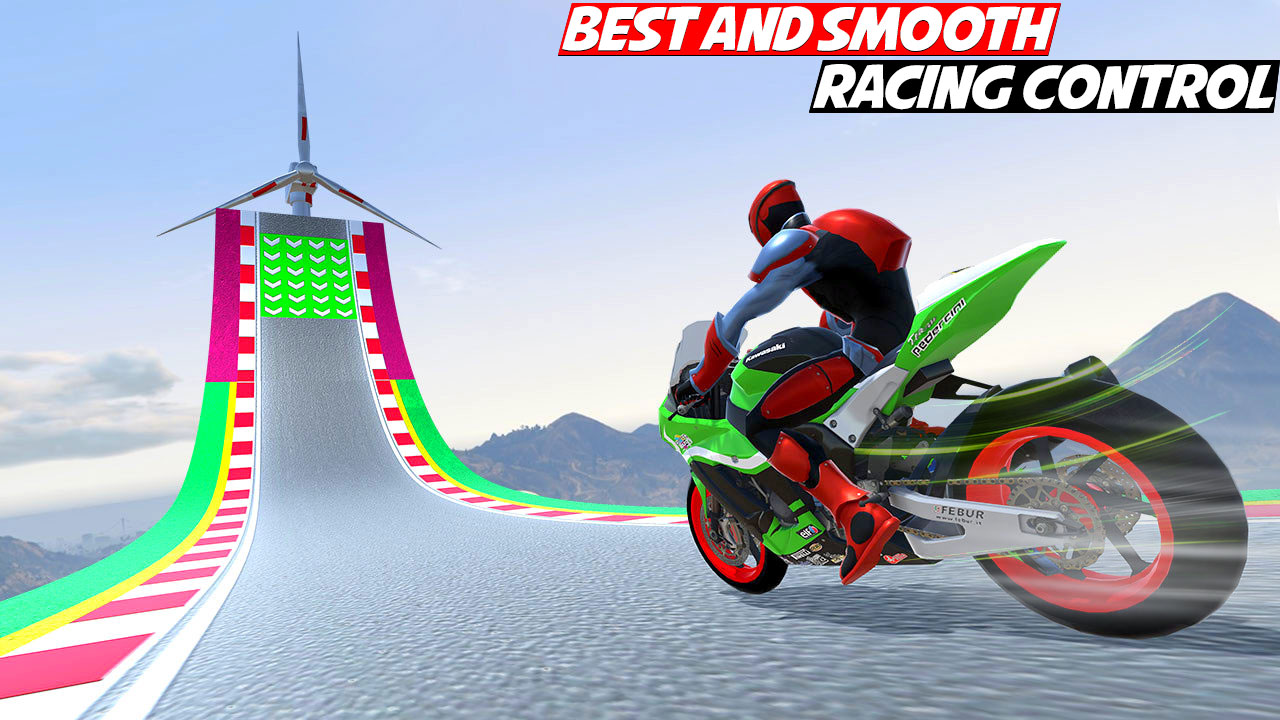 اسکرین شات 6 برنامه Superhero Bike Game Stunt Race
