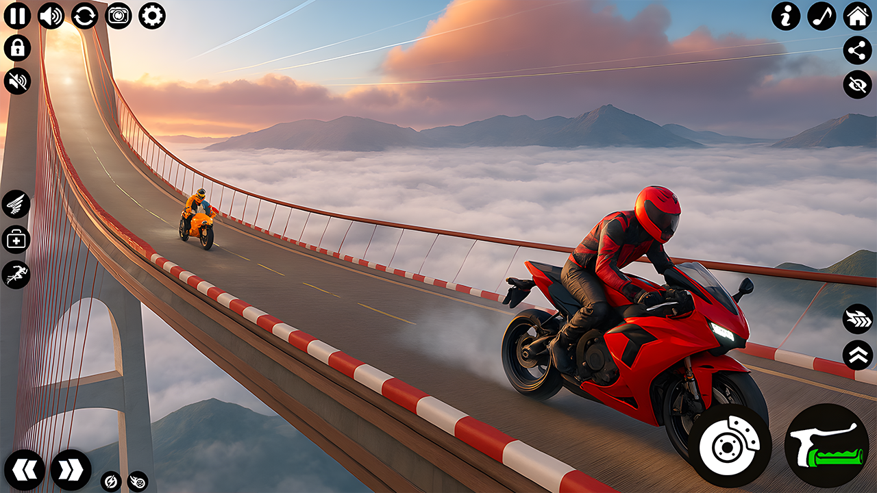 اسکرین شات 5 برنامه Superhero Bike Game Stunt Race