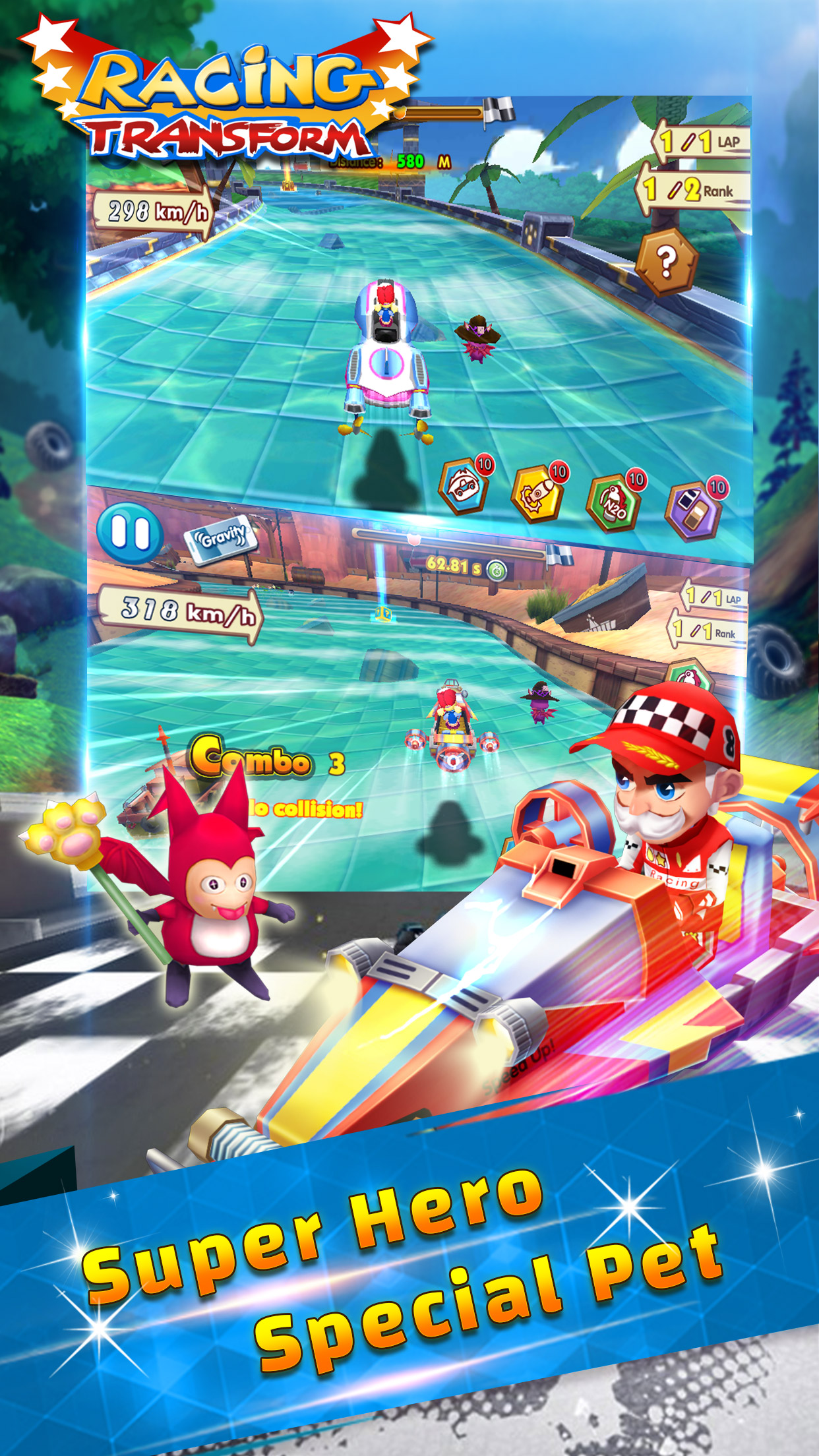 اسکرین شات 2 بازی Racing Transform - Sky Race