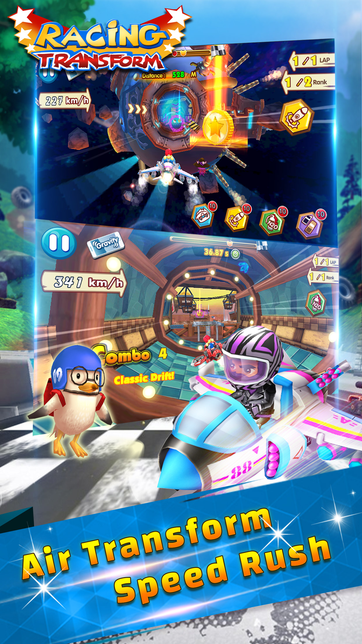 اسکرین شات 1 بازی Racing Transform - Sky Race