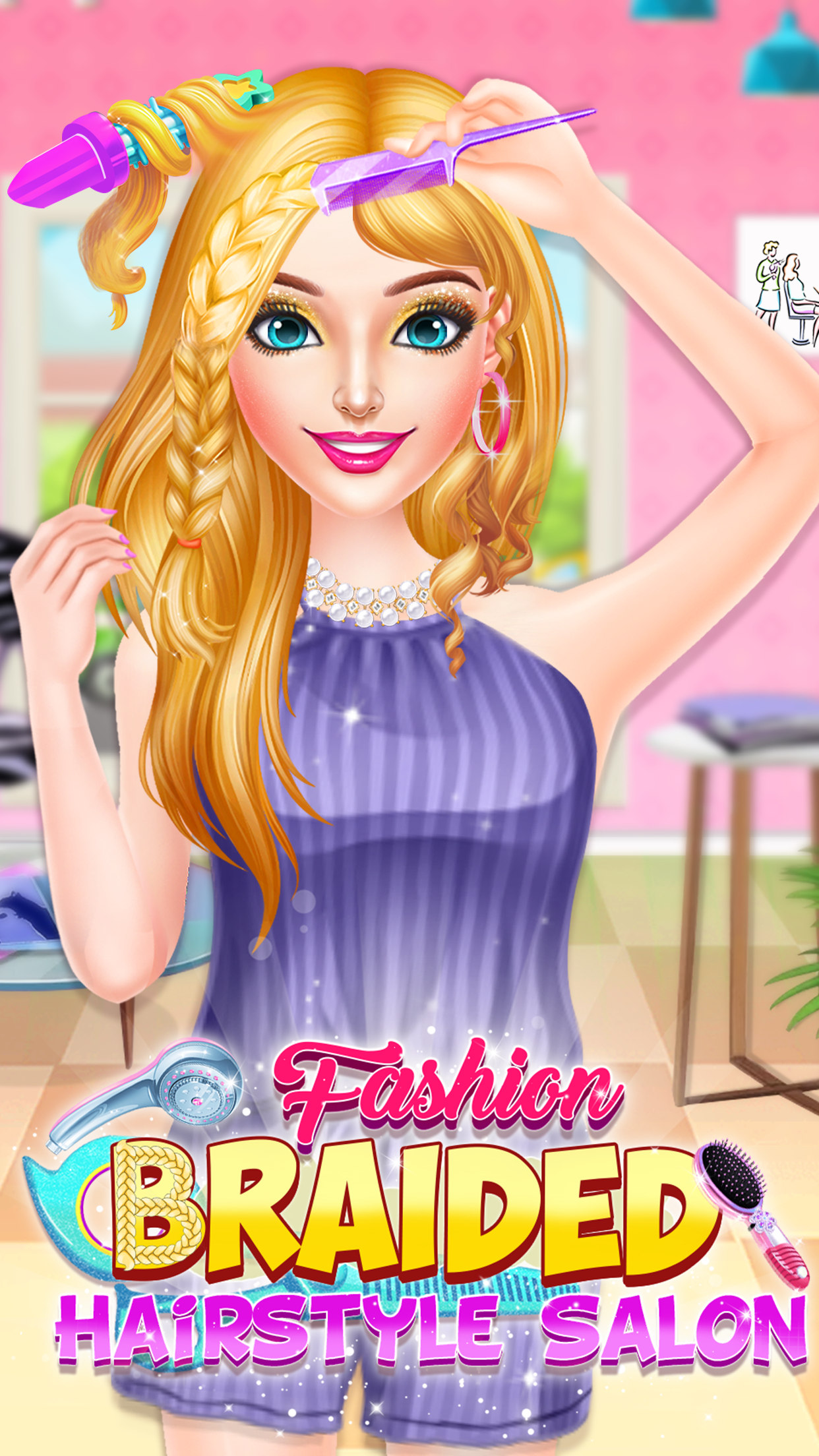 اسکرین شات 3 بازی Braided Hair Salon Girls Games