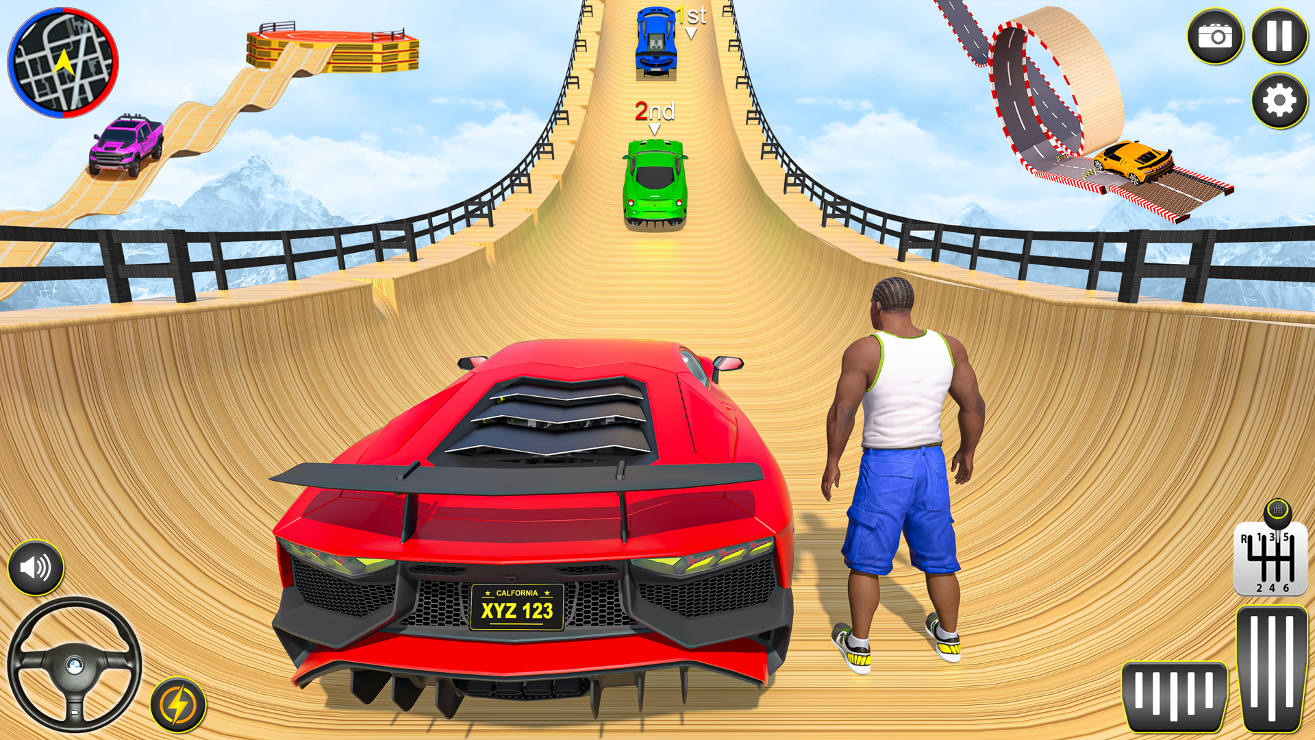 اسکرین شات 2 برنامه Gt Car Stunt Ramp Car Games 3D